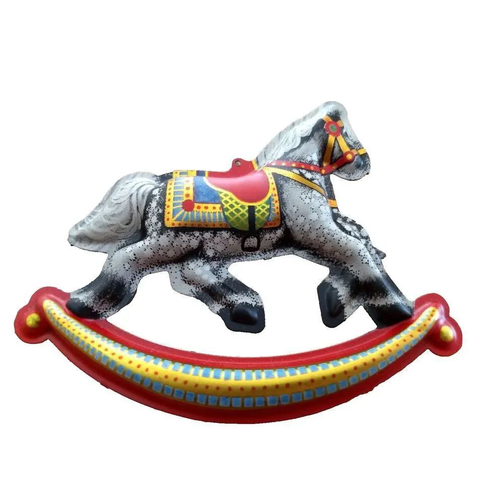 Hallmark TIN ROCKING HORSE Keepsake Christmas Ornament Vintage 1983 Original Box